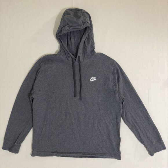 Nike Hoodie Mens Large Swoosh Gray Heather Athletic - Picture 1 of 10